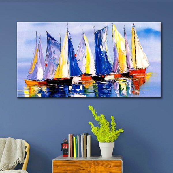 Boats and Sea Painting Waterproof Canvas Poster Canvas Art – Art & Paintings posters in India
