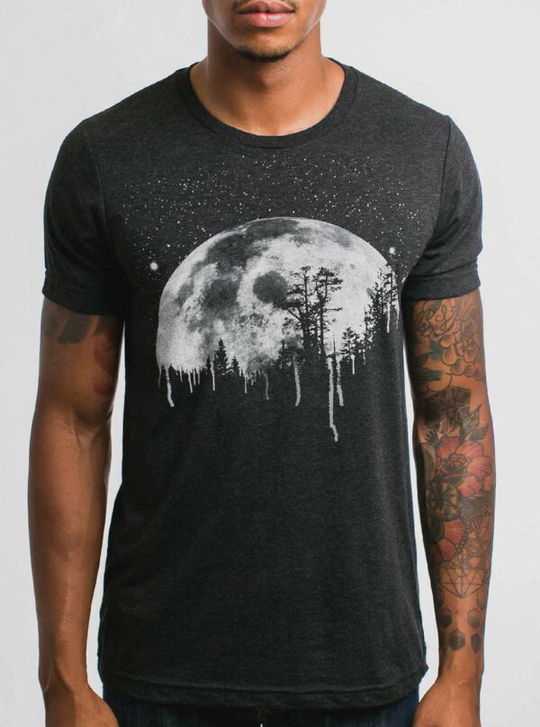Moon – White on Mens T Shirt