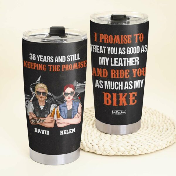 Personalized Biker Couple Tumbler Cup – Still Keeping The Promise