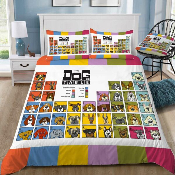 The Dog Table Bedding Set, Duvet Cover & Pillow Shams